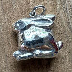 Sterling silver “ puffy” bunny charm